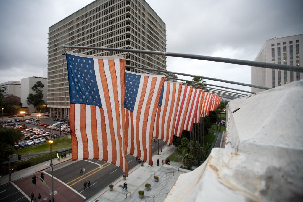 American Flags on City Hall